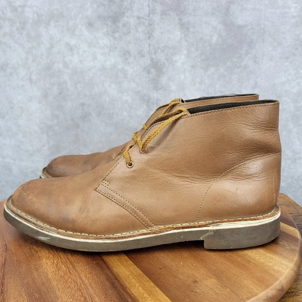 Clarks Chukka Boots Mens 11 M Buschacre‎ 2 Brown Leather Lace Up Ankle 15522